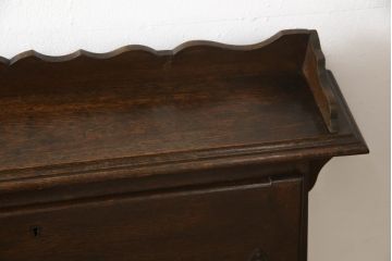 イギリスアンティーク　オーク材　コンパクトなサイズが取り入れやすい薄型ライティングビューロー(収納棚、ワークデスク、在宅ワーク用デスク、在宅用、机)(R-063349)
