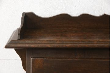 イギリスアンティーク　オーク材　コンパクトなサイズが取り入れやすい薄型ライティングビューロー(収納棚、ワークデスク、在宅ワーク用デスク、在宅用、机)(R-063349)