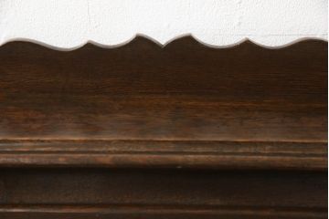 イギリスアンティーク　オーク材　コンパクトなサイズが取り入れやすい薄型ライティングビューロー(収納棚、ワークデスク、在宅ワーク用デスク、在宅用、机)(R-063349)