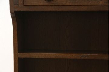 イギリスアンティーク　オーク材　コンパクトなサイズが取り入れやすい薄型ライティングビューロー(収納棚、ワークデスク、在宅ワーク用デスク、在宅用、机)(R-063349)