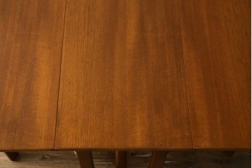 北欧ビンテージ　チーク材　温かみのある木味が魅力のバタフライテーブル(ダイニングテーブル、2人掛け、4人掛け、6人掛け、食卓、エクステンションテーブル、ヴィンテージ)(R-063354)