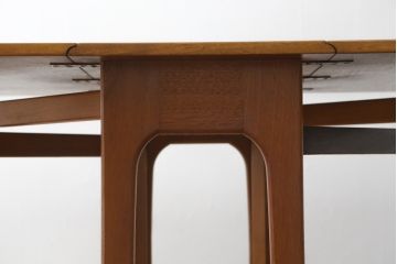 北欧ビンテージ　チーク材　温かみのある木味が魅力のバタフライテーブル(ダイニングテーブル、2人掛け、4人掛け、6人掛け、食卓、エクステンションテーブル、ヴィンテージ)(R-063354)