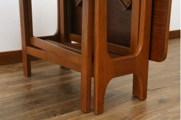 北欧ビンテージ　チーク材　温かみのある木味が魅力のバタフライテーブル(ダイニングテーブル、2人掛け、4人掛け、6人掛け、食卓、エクステンションテーブル、ヴィンテージ)(R-063354)
