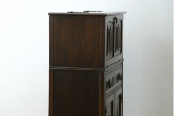 イギリスビンテージ　オーク材　ムードたっぷりのカクテルキャビネット　(R-063358)