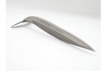 藤原良明(加藤真平)作　切り出し　鯨　武蔵國水心子　昭和乙丑年二月日　全長305mm　小刀(クジラ、短刀、ナイフ、刃物)(R-063361)