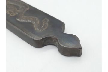 藤原良明(加藤真平)作　切り出し　龍の図　武蔵國水心子　昭和丙寅年八月日　全長275mm　小刀(短刀、ナイフ、刃物)(R-063365)