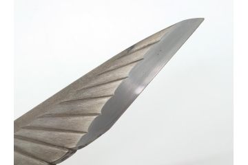 藤原良明(加藤真平)作　切り出し　珍しい　鳥　武蔵國水心子　平成元年正月　全長340mm　小刀(鷹?、鷲?、短刀、ナイフ、刃物)(R-063367)