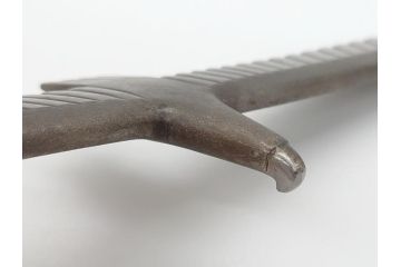 藤原良明(加藤真平)作　切り出し　珍しい　鳥　武蔵國水心子　平成元年正月　全長340mm　小刀(鷹?、鷲?、短刀、ナイフ、刃物)(R-063367)
