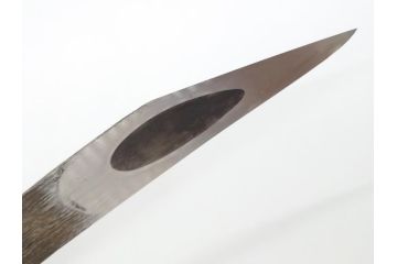 藤原良明(加藤真平)作　切り出し　武蔵國水心子　昭和乙丑年八月日　全長282mm　小刀(木目切り出し、短刀、ナイフ、刃物)(R-063369)