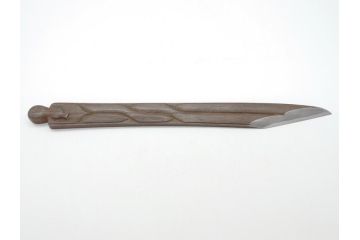 藤原良明(加藤真平)作　切り出し　武蔵國水心子　昭和癸亥年五月日　全長240mm　小刀(共箱付き、木目切り出し、短刀、ナイフ、刃物)(R-063370)