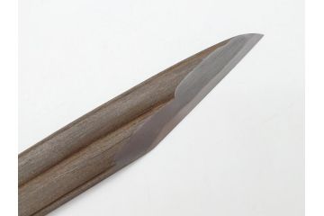 藤原良明(加藤真平)作　切り出し　武蔵國水心子　昭和癸亥年五月日　全長240mm　小刀(共箱付き、木目切り出し、短刀、ナイフ、刃物)(R-063370)