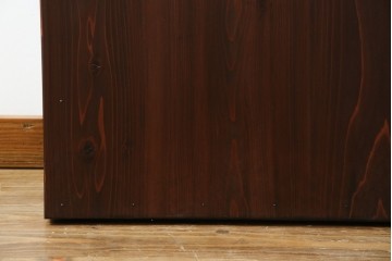 アンティーク建具　総欅(ケヤキ)材　最上級　富山産　重厚感のある馬の金具が特徴的な格子蔵戸　(R-063374)