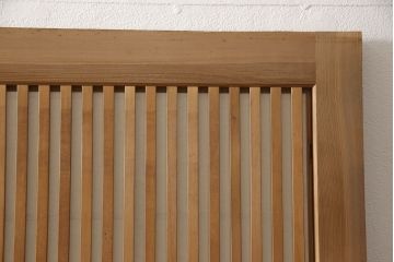 アンティーク建具　落ち着いた雰囲気が漂う裏障子付き格子戸4枚セット(ガラス帯戸、引き戸)(R-063378)