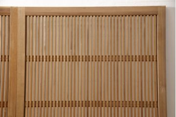 アンティーク建具　落ち着いた雰囲気が漂う裏障子付き格子戸4枚セット(ガラス帯戸、引き戸)(R-063378)