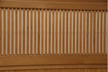 アンティーク建具　落ち着いた雰囲気が漂う裏障子付き格子戸4枚セット(ガラス帯戸、引き戸)(R-063378)