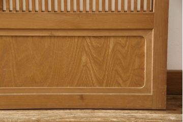 アンティーク建具　落ち着いた雰囲気が漂う裏障子付き格子戸4枚セット(ガラス帯戸、引き戸)(R-063378)