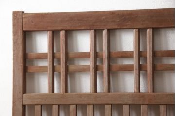 アンティーク建具　和モダンな空間づくりにおすすめの荒格子戸2枚セット(引き戸、格子戸、建具)(R-063379)