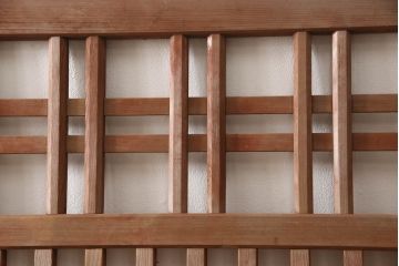 アンティーク建具　和モダンな空間づくりにおすすめの荒格子戸2枚セット(引き戸、格子戸、建具)(R-063379)