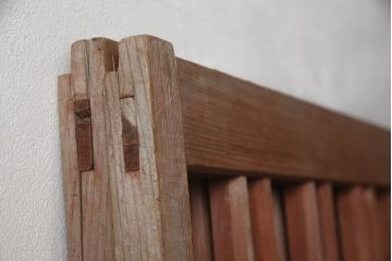 アンティーク建具　和モダンな空間づくりにおすすめの荒格子戸2枚セット(引き戸、格子戸、建具)(R-063379)
