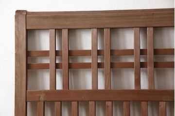 アンティーク建具　和モダンな空間づくりにおすすめの荒格子戸2枚セット(引き戸、格子戸、建具)(R-063379)