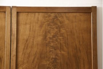 アンティーク建具　昭和中期　レーザー組子入れます!　ガラス帯戸2枚セット(引き戸、ガラス戸、組子建具、レーザー組子板戸)(R-063381)