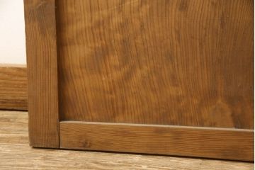 アンティーク建具　昭和中期　レーザー組子入れます!　ガラス帯戸2枚セット(引き戸、ガラス戸、組子建具、レーザー組子板戸)(R-063381)