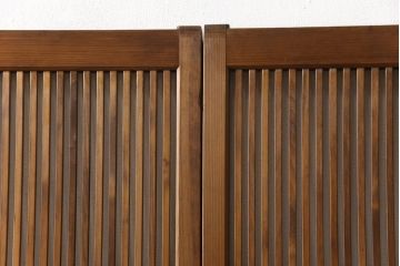 アンティーク建具　落ち着いた和の雰囲気を演出する格子戸4枚セット(引き戸、ガラス帯戸)(R-063382)