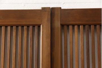 アンティーク建具　落ち着いた和の雰囲気を演出する格子戸4枚セット(引き戸、ガラス帯戸)(R-063382)