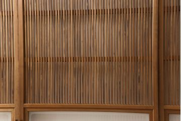 アンティーク建具　落ち着いた和の雰囲気を演出する格子戸4枚セット(引き戸、ガラス帯戸)(R-063382)