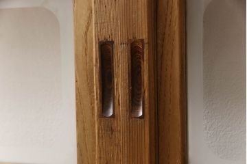 アンティーク建具　落ち着いた和の雰囲気を演出する格子戸4枚セット(引き戸、ガラス帯戸)(R-063382)