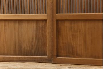 アンティーク建具　落ち着いた和の雰囲気を演出する格子戸4枚セット(引き戸、ガラス帯戸)(R-063382)
