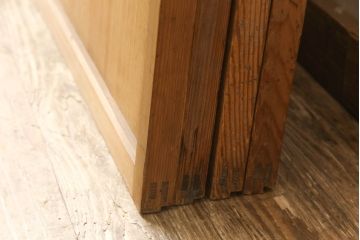 アンティーク建具　落ち着いた和の雰囲気を演出する格子戸4枚セット(引き戸、ガラス帯戸)(R-063382)