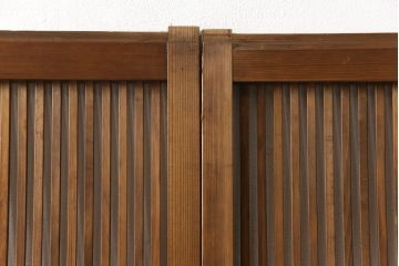 アンティーク建具　落ち着いた和の雰囲気を演出する格子戸4枚セット(引き戸、ガラス帯戸)(R-063382)