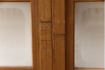 アンティーク建具　落ち着いた和の雰囲気を演出する格子戸4枚セット(引き戸、ガラス帯戸)(R-063382)