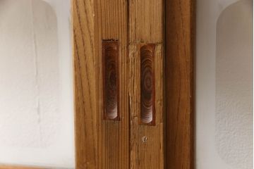 アンティーク建具　落ち着いた和の雰囲気を演出する格子戸4枚セット(引き戸、ガラス帯戸)(R-063382)
