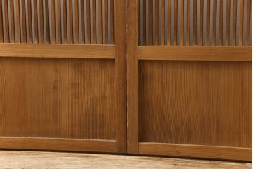 アンティーク建具　落ち着いた和の雰囲気を演出する格子戸4枚セット(引き戸、ガラス帯戸)(R-063382)