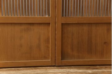アンティーク建具　落ち着いた和の雰囲気を演出する格子戸4枚セット(引き戸、ガラス帯戸)(R-063382)