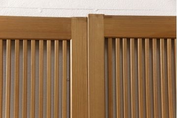 ビンテージ建具　落ち着いた和の雰囲気を演出する格子戸4枚セット(引き戸、ガラス帯戸、ヴィンテージ、建具)(R-063384)
