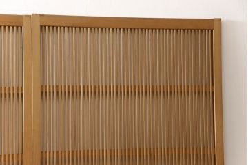 ビンテージ建具　落ち着いた和の雰囲気を演出する格子戸4枚セット(引き戸、ガラス帯戸、ヴィンテージ、建具)(R-063384)
