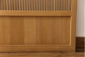ビンテージ建具　落ち着いた和の雰囲気を演出する格子戸4枚セット(引き戸、ガラス帯戸、ヴィンテージ、建具)(R-063384)