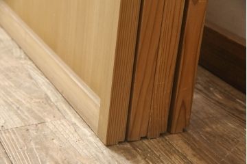 ビンテージ建具　落ち着いた和の雰囲気を演出する格子戸4枚セット(引き戸、ガラス帯戸、ヴィンテージ、建具)(R-063384)
