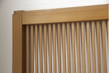 ビンテージ建具　落ち着いた和の雰囲気を演出する格子戸4枚セット(引き戸、ガラス帯戸、ヴィンテージ、建具)(R-063384)