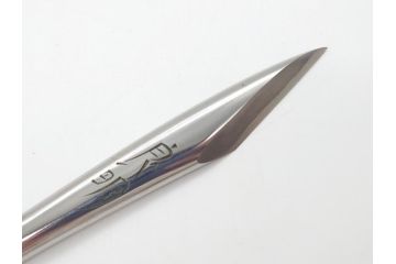 藤原良明(加藤真平)作　切り出し　細竹　武蔵國水心子　昭和甲子年正月　全長326mm　小刀(共箱付き、短刀、ナイフ、刃物)(R-063390)