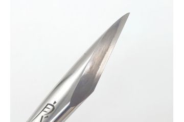 藤原良明(加藤真平)作　切り出し　細竹　武蔵國水心子　昭和甲子年正月　全長326mm　小刀(共箱付き、短刀、ナイフ、刃物)(R-063390)
