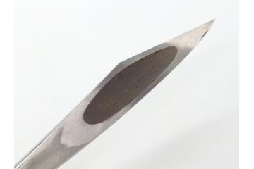 藤原良明(加藤真平)作　切り出し　細竹　武蔵國水心子　昭和甲子年正月　全長326mm　小刀(共箱付き、短刀、ナイフ、刃物)(R-063390)