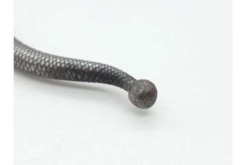 藤原良明(加藤真平)作　切り出し　蛇　武蔵國水心子　昭和辛酉年二月日　小刀(金象嵌、ヘビ、短刀、ナイフ、刃物、共箱付き)(R-063392)