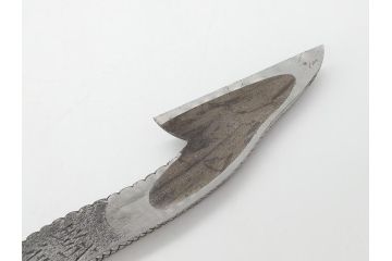 藤原良明(加藤真平)作　切り出し　蛇　武蔵國水心子　昭和辛酉年二月日　小刀(金象嵌、ヘビ、短刀、ナイフ、刃物、共箱付き)(R-063392)
