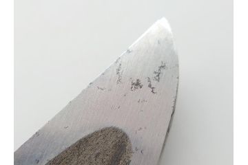 藤原良明(加藤真平)作　切り出し　蛇　武蔵國水心子　昭和辛酉年二月日　小刀(金象嵌、ヘビ、短刀、ナイフ、刃物、共箱付き)(R-063392)