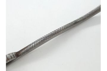 藤原良明(加藤真平)作　切り出し　蛇　武蔵國水心子　昭和辛酉年二月日　小刀(金象嵌、ヘビ、短刀、ナイフ、刃物、共箱付き)(R-063392)