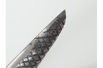 藤原良明(加藤真平)作　切り出し　蛇　武蔵國水心子　昭和辛酉年二月日　小刀(金象嵌、ヘビ、短刀、ナイフ、刃物、共箱付き)(R-063392)
